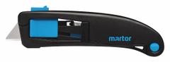 MARTOR Safety Knife: 6 in Overall Lg, Plain, 1 3/4 in Overall Wd, Plastic, Black/Blue, Quick-Change (MPN 10130610.02). Key specifications — attr307884: Quick-Change; attr307885: Steel Blunt Tip; attr307882: Blue; attr307878: Plain; attr307881: Plastic; attr324892: MARTOR.