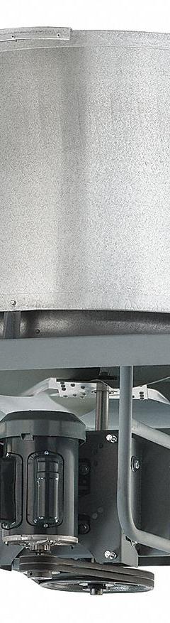 Axial Upblast Roof Exhaust Fan: Belt Drive, 30 in Blade, 10,668 cfm, TEFC, 1 hp, 115/230V AC, 1 (MPN BRV-830-1-1-TEFC). Key specifications — Number of Speeds: 1; Nameplate Voltage: 115/230V AC; Brand: AMERICRAFT FAN.