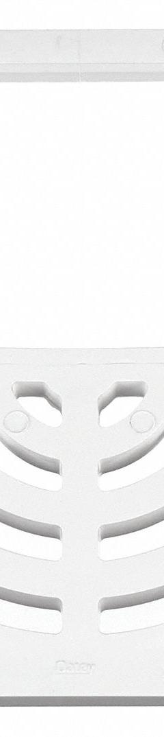 OATEY Grate: Plastic, 9 1/4 in Overall Wd, 3/4 in Overall Ht, Unfinished, Drop-In, 1/2 Opening (MPN 42751). Key specifications — Brand: OATEY; Finish: Unfinished; Color: White; Material: Plastic; Connection Type: Drop-In; Grate Opening Type: 1/2 Opening; Grate Surface Style: Radial; Product Type: Grate.