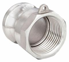 Cam and Groove Adapter: 3/4 in Coupling Size, 3/4 in -14 Thread Size, 1 7/16 in Overall Lg, FNPT (MPN BULK-CGF-266). Key specifications — Thread Size: 3/4 in -14; Fitting Type: FNPT; Includes Locking Arm: No; Body Material: 304 Stainless Steel; Brand: USA INDUSTRIALS.