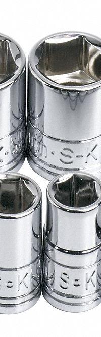 SK PROFESSIONAL TOOLS Socket Set: 1/4 in Drive, 13 Piece, 6-Point, Metric, 4 mm to 15 mm (MPN 1313). Key specifications — attr1224269: 1/4 in; attr1204685: Not Tether Capable; attr1204650: 4 mm to 15 mm; attr1204673: Socket Bits Not Included; attr1204688: SK PROFESSIONAL TOOLS; attr1224230: Friction; attr1206170: Standard Sockets.