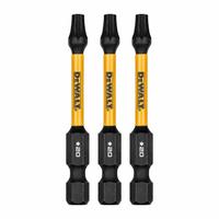 DEWALT Power Bit: Power Bit, T20 Bit Size, Torx® Head, T20 Bit Industry Size, Std, Hex, Impact, 3 PK (MPN DWAF2TX20IR3). Key specifications — attr1119738: Hex; attr1119740: Standard; attr1119734: S2 Steel; attr1119737: Power Bit; attr1119741: DEWALT.