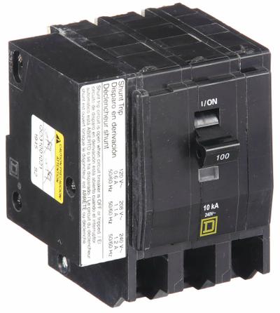 SQUARE D Miniature Circuit Breaker: 60 A, 120/240V AC, Three Phase, 10kA at 120/240V AC - QO Series, Plug-In Square D Miniature Circuit Breakers