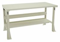 TENNSCO Workbench: Fixed Ht, Steel, 60 in x 30 in, 2,500 lb Overall Load Capacity, Beige (MPN WB-2-3060S). Key specifications — Brand: TENNSCO.