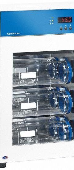 COLE-PARMER Hybridization Incubator: Forced Air, 16 cu ft Capacity, 100°C Max Temp Setting, Digital (MPN 3945501). Key specifications — Incubator Type: Hybridization; Refrigerated: Non-Refrigerated; Minimum Temperature Setting: Ambient +10 °C; Temperature Accuracy Tolerance: +/-0.1 °C; Temperature Uniformity: +/-1.5 °C; Manufacturer Part Number: 3945501; Brand: COLE-PARMER; Display Type: Digital.