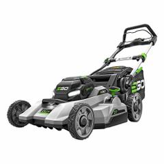 EGO Battery-Powered Lawn Mower Kit: Push, 21 in Cutting Wd, Bag/Mulch/Side Discharge Location, 56 V (MPN LM2135). Key specifications — Run Time: 65 min; Battery Platform: 56V ARC Lithium™; Deck Material: Polycarbonate; Brand: EGO; Speed Settings: None; Filter - Kit Contents: Battery Included; Power Source: Battery-Powered.