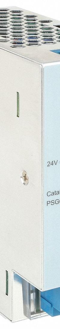 EATON DC Power Supply: DIN Rail, 960 W Output Power - Rated, 2.5 A Current - Output, Three Phase (MPN PSG60F24RM). Key specifications — attr1044898: Three; attr1044874: Aluminum; attr1044879: 320 to 575V AC; attr211400: EATON.