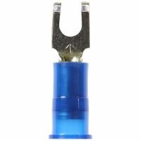 3M Fork Terminals: Blue, Nylon, #6 Stud Size, 16 AWG – 14 AWG Wire Range, Flanged Fork, 600 V (MPN MNG14-6FFBK). Key specifications — Barrel Style: Insulation Grip; Manufacturer Part Number: MNG14-6FFBK; Brand: 3M.