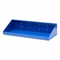 TRITON PRODUCTS Pegboard Shelf: For Square Pegboard Hole Shape, 18 in x 6 1/2 in x 3 in, Steel, Blue (MPN 56186-BLU). Key specifications — attr36925: Blue; attr37012: Epoxy Coated; attr36918: TRITON PRODUCTS; attr36926: Steel.