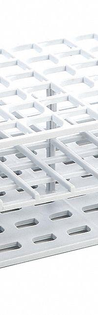 Tube Rack: 2 7/8 in Overall Wd, 9 7/8 in Overall Ht, 5 in Overall Lg, POM, White, (72) Wells (MPN HS27512A). Key specifications — Material: POM; Mounting Location: Benchtop; Color: White; Product Type: Test Tube Rack; Total Holding Capacity: (72) Wells; Brand: HEATHROW SCIENTIFIC.