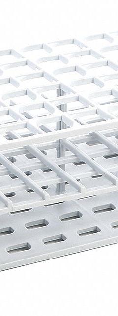 Tube Rack: 2 7/8 in Overall Wd, 9 7/8 in Overall Ht, 5 in Overall Lg, POM, White, (72) Wells (MPN HS27512A). Key specifications — Material: POM; Mounting Location: Benchtop; Color: White; Product Type: Test Tube Rack; Total Holding Capacity: (72) Wells; Brand: HEATHROW SCIENTIFIC.
