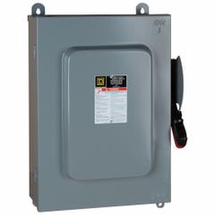 SQUARE D Safety Switch: Non-Fusible, 30 A, Three Phase, 600V AC, Galvanized Steel, Indoor/Outdoor (MPN HU661AWK). Key specifications — attr867131: SQUARE D.