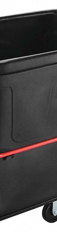 RUBBERMAID COMMERCIAL PRODUCTS Cube Truck: 16 cu ft, 1,000 lb, 44 3/8 in L x 31 in W x 38 1/4 in H (MPN FG471600BLA). Key specifications — Manufacturer Part Number: FG471600BLA; Brand: RUBBERMAID COMMERCIAL PRODUCTS; Caster/Wheel Configuration: (2) Swivel; Color: Black.