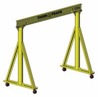 HARRINGTON Portable Gantry Crane: Fixed Span, Fixed Ht, 6,000 lb Load Capacity, Steel, 13 ft (MPN 511-6000-12-12). Key specifications — Rotating Legs: No; Brand: HARRINGTON; Height Adjustability: Fixed Height; Mobility Under Load: Stationary.