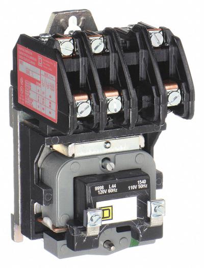 SQUARE D Lighting Magnetic Contactor: 3 Poles, 120V AC, 30 A - Electrically Held Lighting Contactors