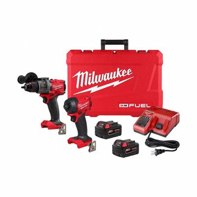 MILWAUKEE Tool Combo Kit: 2 Tools, Battery/Charger/Drill/Driver/Hammer Drill/Driver - Milwaukee 18V Cordless Tool Combination Kits