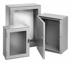 HOFFMAN Enclosure: Fiberglass, 40 in x 32 in x 13 in, NEMA 12/13/4/4X, Solid Cover, Hinged (MPN UU1008030). Key specifications — Brand: HOFFMAN; Closure Method: 1/4-Turn Latch; Enclosure Material: Fiberglass; Knockouts: Not Included.
