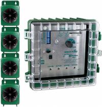 BIRD-X Electronic Bird Repeller: 6 acre Coverage Area, Wall Mount, Electric, 110 dB Max Volume (MPN SBXP-PRO-1). Key specifications — Manufacturer Part Number: SBXP-PRO-1; Brand: BIRD-X; Mounting Type: Wall Mount; Power Source: Electric; Targeted Animals: Starlings; Voltage: 110 V AC.