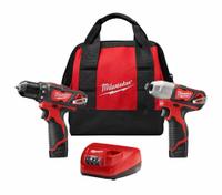 MILWAUKEE Cordless Tool Combination Kit: 2 Tools, Drill/Impact Driver, 12 V DC Volt, M12™, M12™ (MPN 2494-22). Key specifications — attr1176460: Impact Driver.