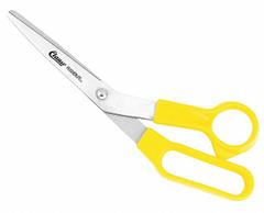 CLAUSS Shears: Ambidextrous, 8 1/2 in Overall Lg, Straight, Stainless Steel, Pointed, Yellow (MPN 511050). Key specifications — attr308500: Stainless Steel; attr308502: Yellow; attr308505: Ambidextrous; attr308522: Home and Office Multipurpose; attr324896: CLAUSS.