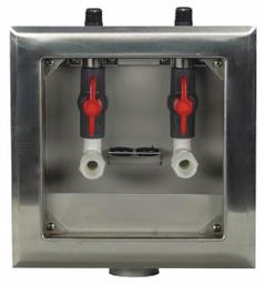 GUY GRAY Outlet Box: 1/2 in FPT, 1/4 in Turn, Center, 8.63 in Box Wd, 11.25 in Box Ht (MPN 82645). Key specifications — Valve Connection: 1/4 in Turn; Inlet Connection: 1/2 in FPT; Drain Location: Center; Brand: GUY GRAY.