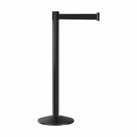 RETRACTA-BELT Barrier Post with Belt: Black, No Pattern, No Legend, 9 ft Belt Lg, Black, 9 ft x 2 in (MPN PHD101BA-BK9). Key specifications — Base Material: Cast Iron; Belt Color: Black; Brand: RETRACTA-BELT; Post Material: Aluminum; Post Color: Black; Message: No Legend.