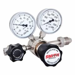 SMITH EQUIPMENT High Purity Gas Regulator: Two Stage, CGA 350 Inlet, 1/4" Tube Outlet, 100 psig (MPN 222-0306). Key specifications — Brand: SMITH EQUIPMENT; Manufacturer Part Number: 222-0306; Diaphragm Material: Stainless Steel; Outlet Connection: 1/4" Tube; Inlet Connection: CGA 350.
