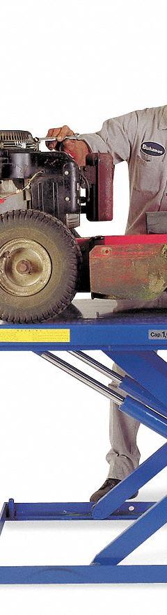 BISHAMON Scissor Lift Table: Electric, 2,200 lb Load Capacity, 38 19/32 in Max Lifting Ht, 230V AC (MPN LX-100W). Key specifications — attr925632: BISHAMON; attr925651: 230V AC; attr925643: Hydraulic.