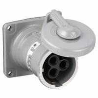 HUBBELL Pin and Sleeve Receptacle: Silver, 250V DC/600V AC, Three Phase, 100 A, 3 Pole, 4 Wire (MPN HBL4100RS1W). Key specifications — Brand: HUBBELL.