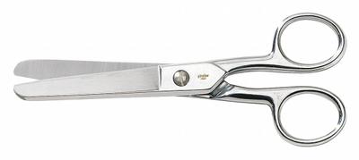 GINGHER Scissors: Ambidextrous, 6 in Overall Lg, Straight, Stainless Steel, Rounded - All-Metal Scissors