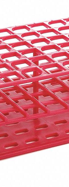 Tube Rack: 2 7/8 in Overall Wd, 10 in Overall Ht, 5 in Overall Lg, Polypropylene, Magenta, Benchtop (MPN HS27552D). Key specifications — Material: Polypropylene; Mounting Location: Benchtop; Color: Magenta; Product Type: Test Tube Rack; Total Holding Capacity: (72) Wells; Brand: HEATHROW SCIENTIFIC.