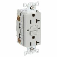 HUBBELL GFCI Receptacle: Duplex, 5-20, Gray, GFCI, 125V AC, 20 A, 2 Pole / 3 Wire (MPN GFRWR20GRY)