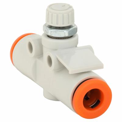 SMC Speed Control Valve: In-Line Fitting, Hex Screw, 1/8 in Valve Body Size - In-Line Speed Control Valves