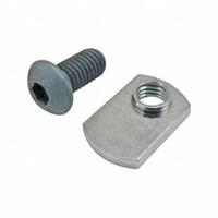 Bolt Assembly: M8 Size, 16 mm Thread Lg, Button Head Socket Cap, For 8.2 mm Slot Wd, Steel, 15 PK (MPN 75-3422-15). Key specifications — Fastener Type: T-Nut; Fastener Head Type: Button Head Socket Cap; Material: Steel; Finish: Zinc-Plated; T-Slot Fastener Type: Bolt Assembly; Threaded Hole Location: Single Offset; Compatible Series: 80/20 40 Series; System of Measurement: Metric.