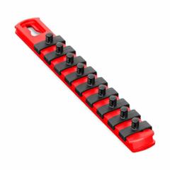 ERNST MANUFACTURING Socket Organizer Rail: Red, 1 1/8 in Overall Wd, 9 Posts/Slots, Plastic, Sockets (MPN 8410M). Key specifications — attr1125333: I.D. Stickers; attr1125348: Plastic; attr1125346: ERNST MANUFACTURING; attr1125347: Red; attr1136588: Sockets; attr1125364: Socket Rail.