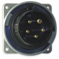 HUBBELL Pin and Sleeve Inlet: Black, 347/600V AC, Three Phase, 30 A, 4 Pole, 5 Wire, IEC Grounding (MPN HBL530B5W). Key specifications — Brand: HUBBELL.