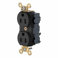 LEVITON Duplex Receptacle: Duplex, 5-20, Black, 125V AC, 20 A, 2 Pole / 3 Wire (MPN M5362-SE)