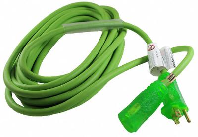 CAROL Extension Cord: Outdoor Use, 100 ft Lg, Outlet, 5-15P, 12/3, SJOW, Green - Outdoor Extension Cords with Single Outlet