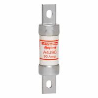 MERSEN Fuse: A4J Series, Class J, Blade Body, Fast-Acting, 90 A, 600 V AC, 300 V DC, Non-Indicating (MPN A4J90). Key specifications — Series: A4J; Brand: MERSEN.