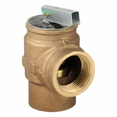 APOLLO Relief Valve: FNPT x FNPT, 3/4 in x 3/4 in, Bronze - ASME Section IV Hot Water Pressure Relief Valves