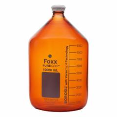 FOXX LIFE SCIENCES Glass Media, BOD, & Specialty Lab Bottles - Glass Lab Media Bottles: 20 L, GL45 (MPN 1519040-FLS). Key specifications — Closure Type: Screw-On; Mouth Size: Wide; Screw Closure Size: GL45; Brand: FOXX LIFE SCIENCES; Body Color: Amber.