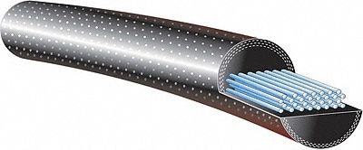 GATES Round Belt: Black, 7/16 in Dia, For 3 in Min Pulley Dia, 42 in Overall Lg - Reinforced Solid-Core Smooth Round Belts
