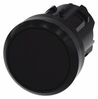 SIEMENS Flush Push Button: Black, 22 mm Mounting Size, Non-Metallic, Momentary (MPN 3SU1000-0AB10-0AA0). Key specifications — Brand: SIEMENS; Action: Momentary; Series: 3SU; Push Button Material Type: Non-Metallic.