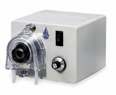 MEC-O-MATIC Peristaltic Chemical Metering Pump: 115V AC, 1/60 hp HP, 97 gpd Max. Flow Rate (MPN UD75-XA-LSAUG19). Key specifications — Tubing Material: Synthetic Rubber; Brand: MEC-O-MATIC; Reproducibility: ±2.0%.