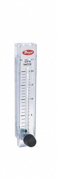 DWYER Flowmeter: Variable Area Flowmeter, Variable Area, Panel Mount, Vertical, Gallons/Liters, FNPT (MPN RMA-5-SSV). Key specifications — O-Ring Material: Buna-N; Includes Flow Rate Adjustment Knob: Yes; Mounting Orientation: Vertical; Unit Of Measure: Liters; Brand: DWYER; Accuracy: 4%.