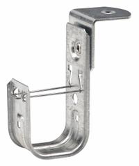 COOPER B-LINE J-Hook: Screw-On with Locking Latch, 2 in Max. Bundle Dia., 30 lb Max. Load Capacity (MPN BCH32-AB). Key specifications — Material: Galvanized Steel; Mounting: Horizontal Mount; Includes Locking Latch: Yes; Color: Silver; Brand: COOPER B-LINE; Mounting Location: Threaded Rod; Mounting & Attachment (subhead): Screw-On with Locking Latch.