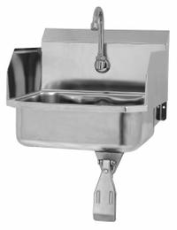 SANI-LAV Hand Sink: 1 Stations, 5 in Bowl Dp, 14 in Bowl Lg, 11 in Bowl Wd, Faucet Included, 18 ga (MPN 607L). Key specifications — Includes Side Splash: Side Splash Included; Series: Stainless Steel Hand Wash Sink; Brand: SANI-LAV.