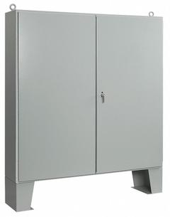 HOFFMAN Enclosure: Steel, 60 in x 60 in x 16 in, NEMA 12, Solid Cover, Hinged (MPN A606016LP). Key specifications — Brand: HOFFMAN; Closure Method: Keyed Handle; Knockouts: Not Included.