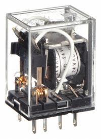 OMRON General Purpose Relay: Socket Mounted, 5 A Current Rating, 24V AC, DPDT, 8 Pins/Terminals (MPN MY2Z-AC24). Key specifications — Brand: OMRON; Base Type: Square; Mounting Style: Plug-In; Pin Shape: Flat; Electrical Connection: Quick-Connect; Manufacturer Part Number: MY2Z-AC24; Operating Current: 5 A at 24V DC (Resistive Load); Series: MY Series.