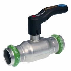 APOLLO Ball Valve: 1 in, Stainless Steel, Straight Valve Body, Press x Press, Full Port Ball Port (MPN 123457178). Key specifications — Brand: APOLLO; Handle: Lever.